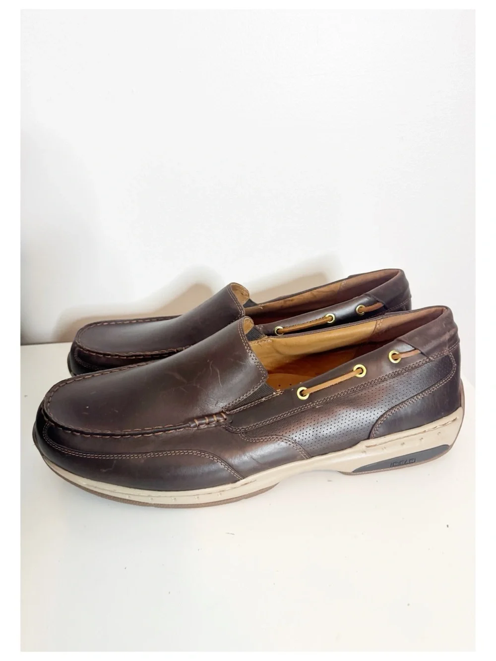 Dunham Men's Waterford Tan Slip-On Boat Shoes CH0503 men 17 extra wide